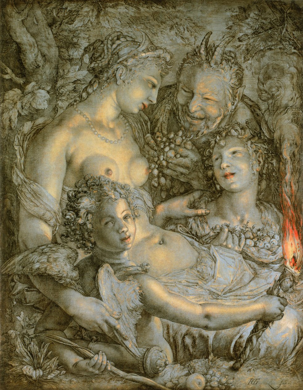 Ceres ve Bacchus olmadan Venüs (Ceres ve Bacchus olmadan Venüs donardı) by Hendrik Goltzius