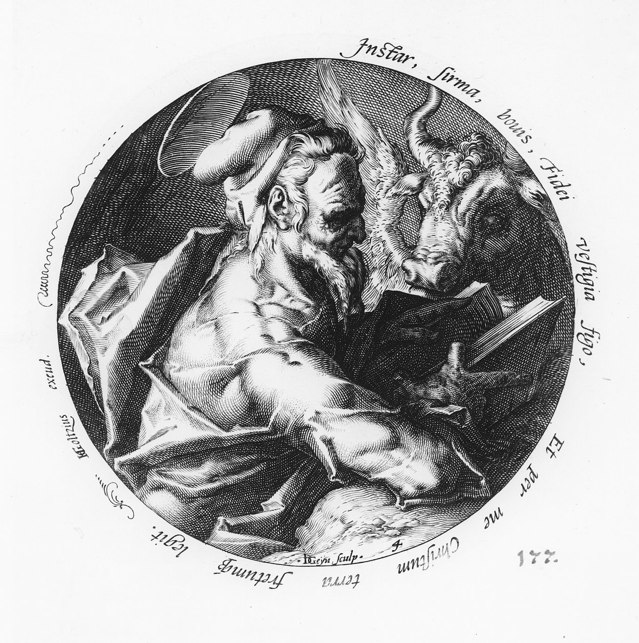 Aziz Luke, II. Jacob de Gheyn (1565-1629) tarafından oyulmuş by Hendrik Goltzius