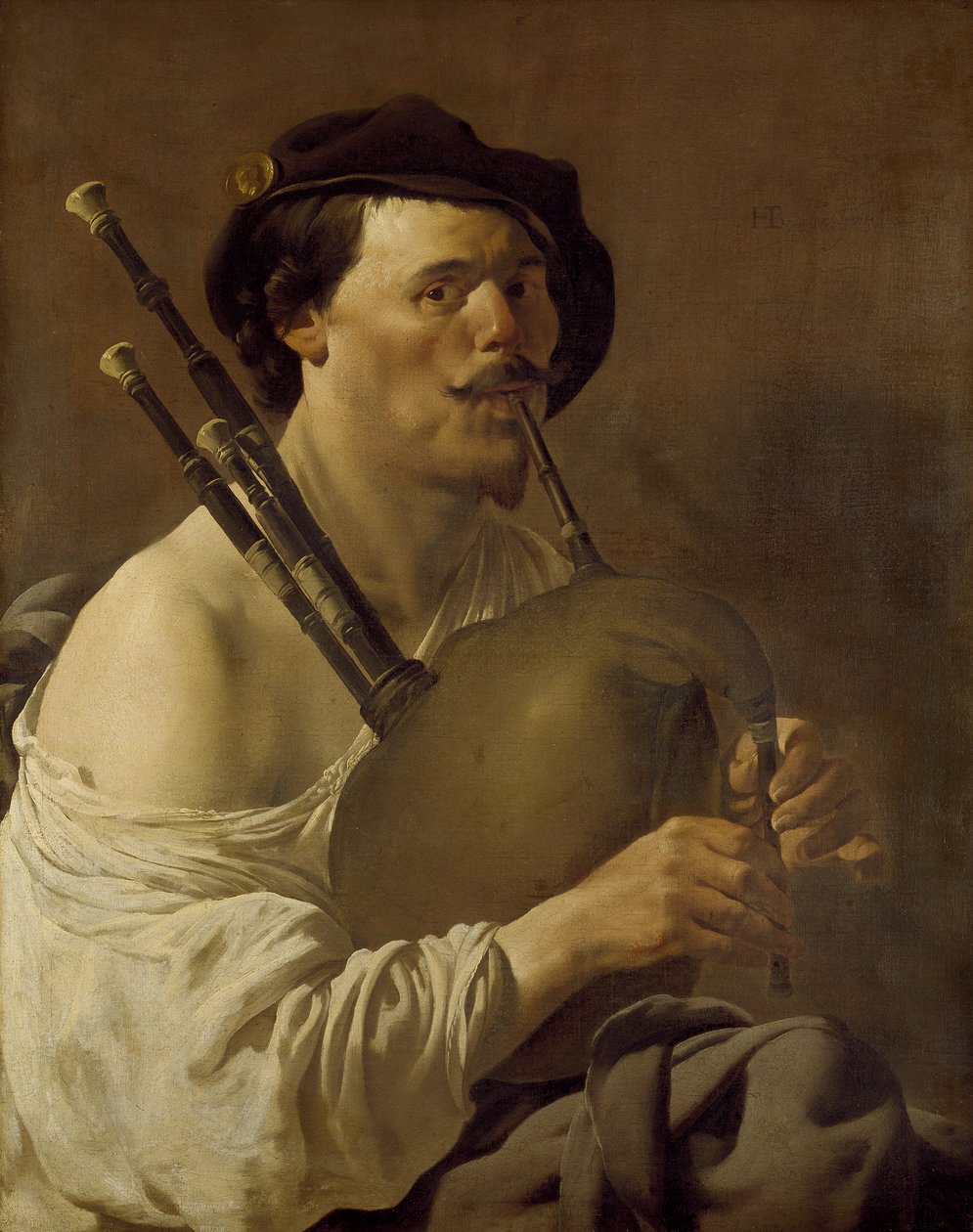 Gayda Çalan Adam, 17. yüzyıl by Hendrick ter Brugghen