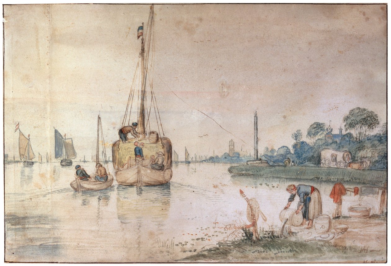 Samanlı Bir Mavna, c1625-c1634 by Hendrick Avercamp