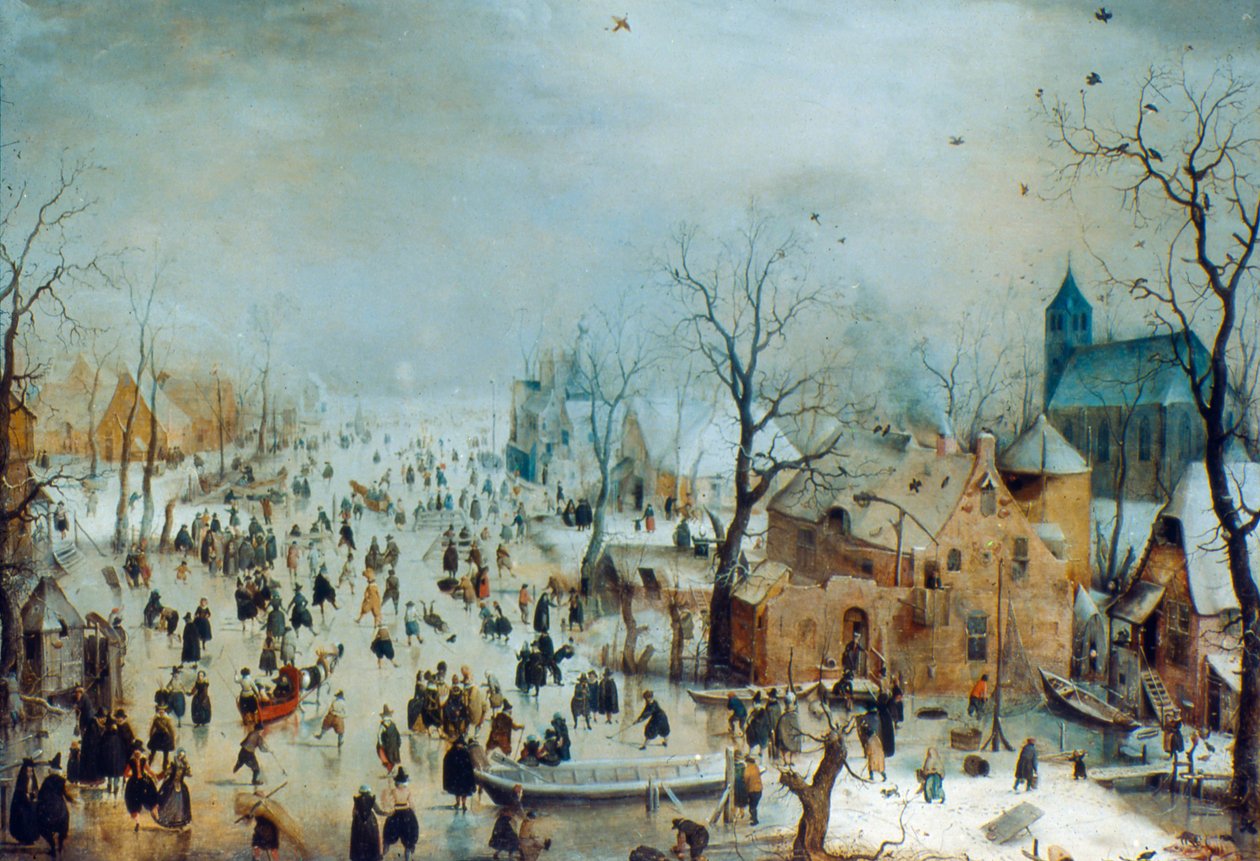 Buz Patencileri ile Kış Manzarası, c1608 by Hendrick Avercamp