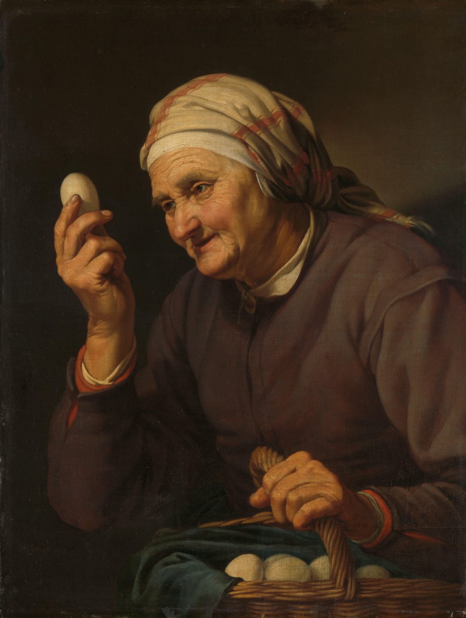 Yumurta Satan Yaşlı Kadın by Hendrick Bloemaert