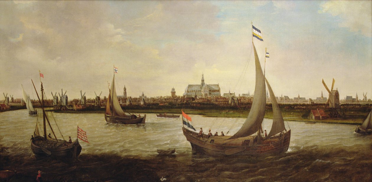 Haarlem'in kuzeyden görünümü (tuval üzerine yağlı boya) by Hendrick Cornelisz. Vroom