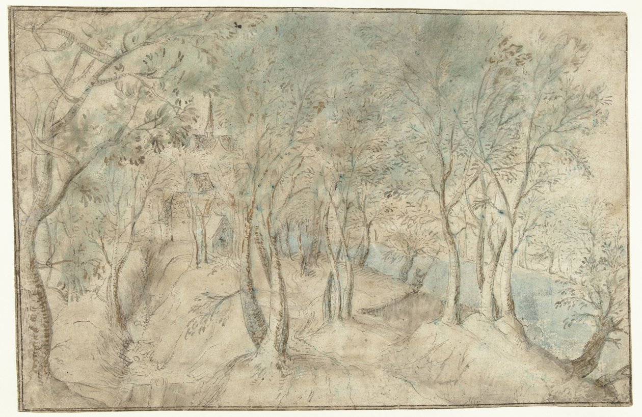 Nehir kenarında bir köy manzarası by Hendrick Gijsmans