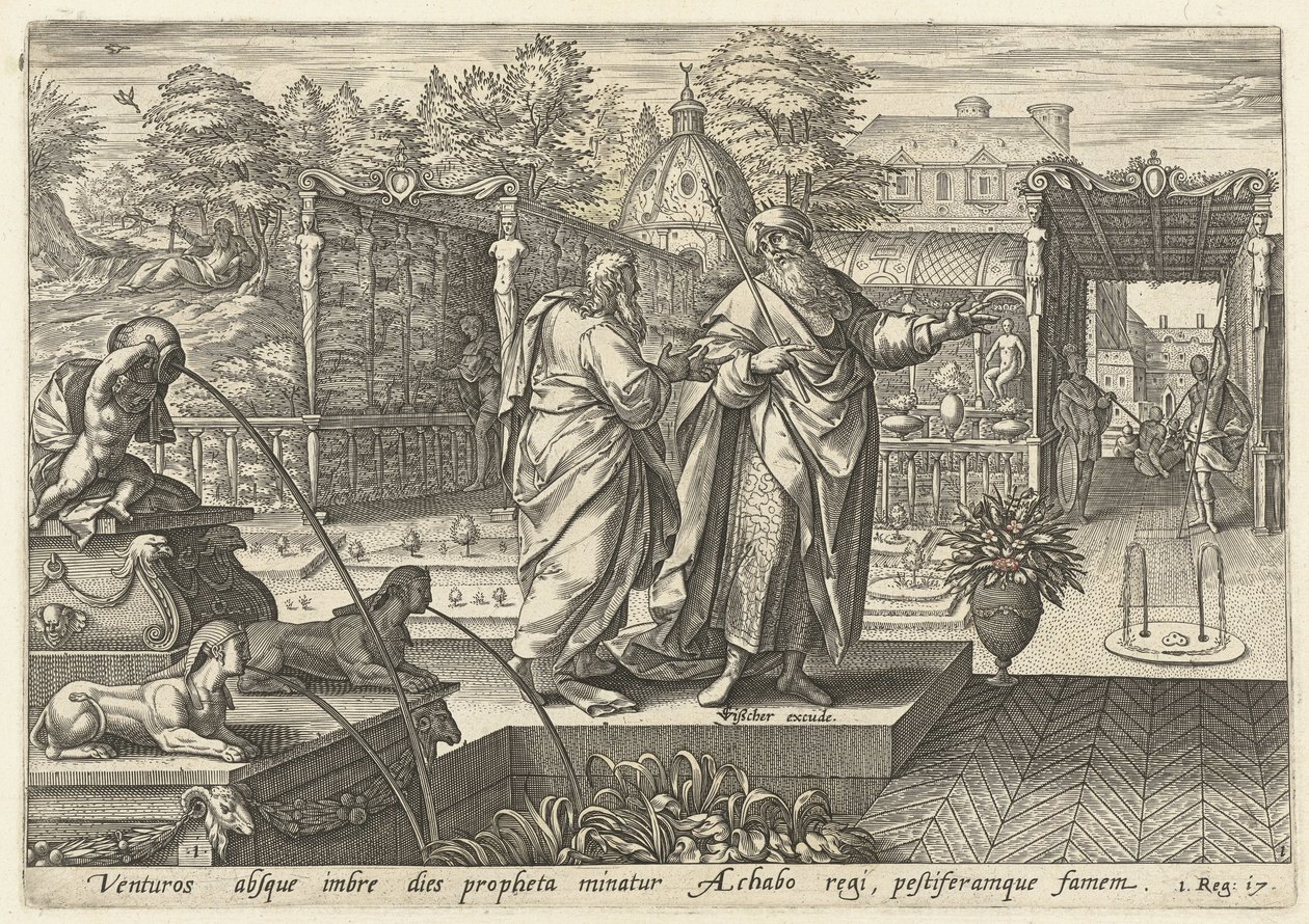 İlyas, Kral Ahab için kuraklık olacağını tahmin ediyor İlyas Tarihi (dizi adı) by Hendrick Goltzius (rejected attribution)