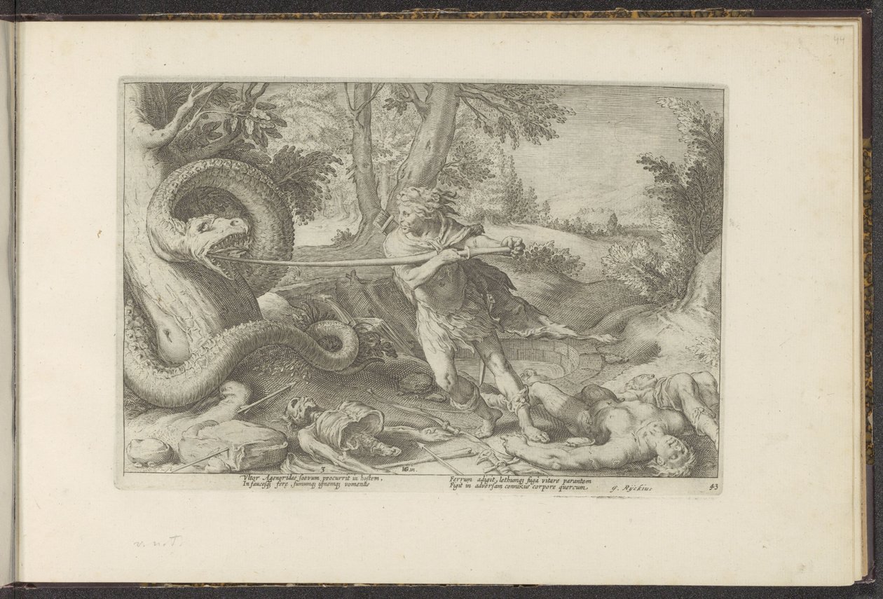 Cadmus ejderhayı öldürür Ovid