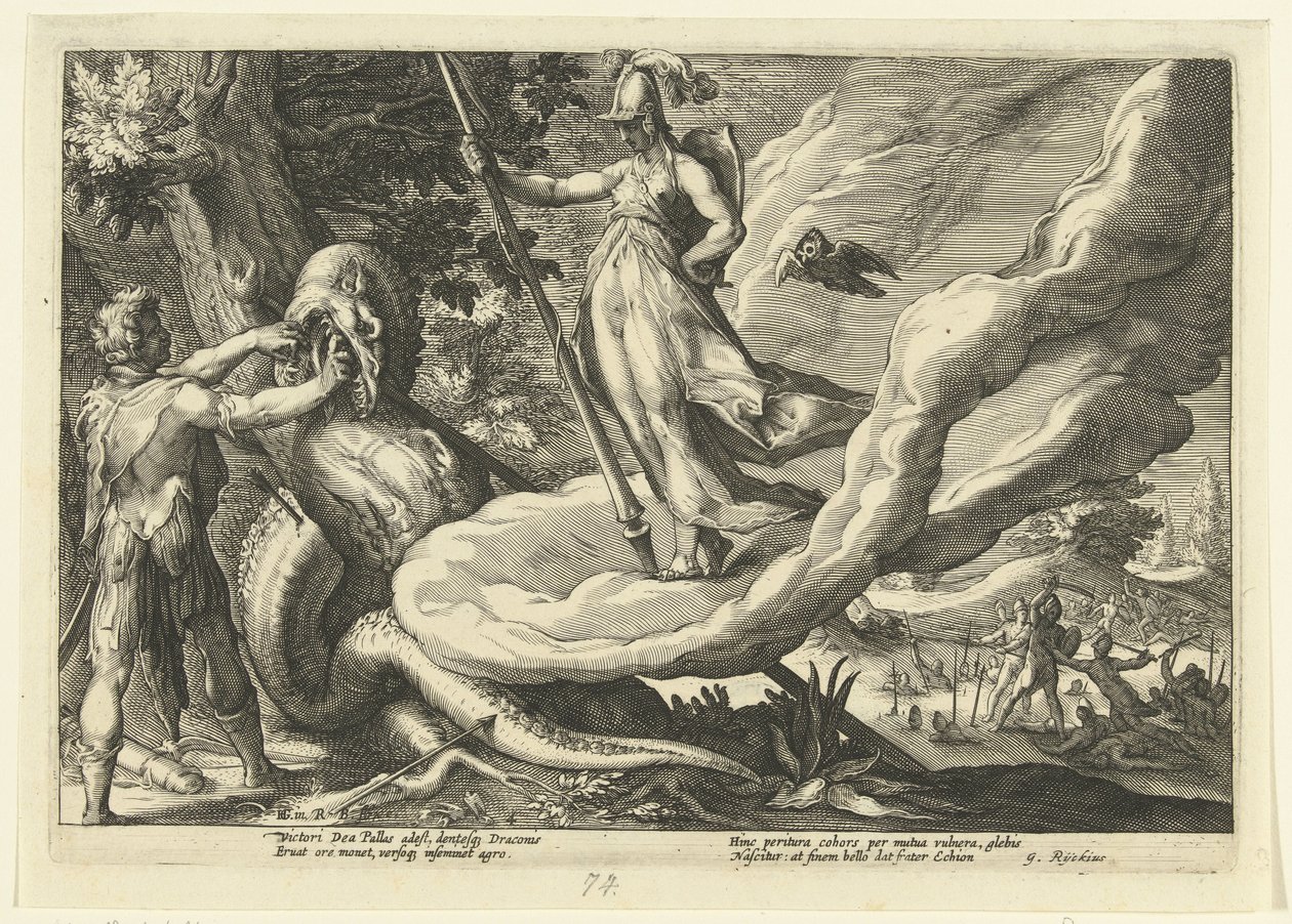 Cadmus ejderhanın dişlerini ekiyor Ovid