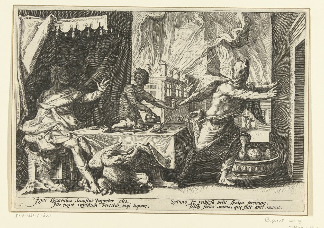 Lycaon bir kurda dönüşüyor Ovid