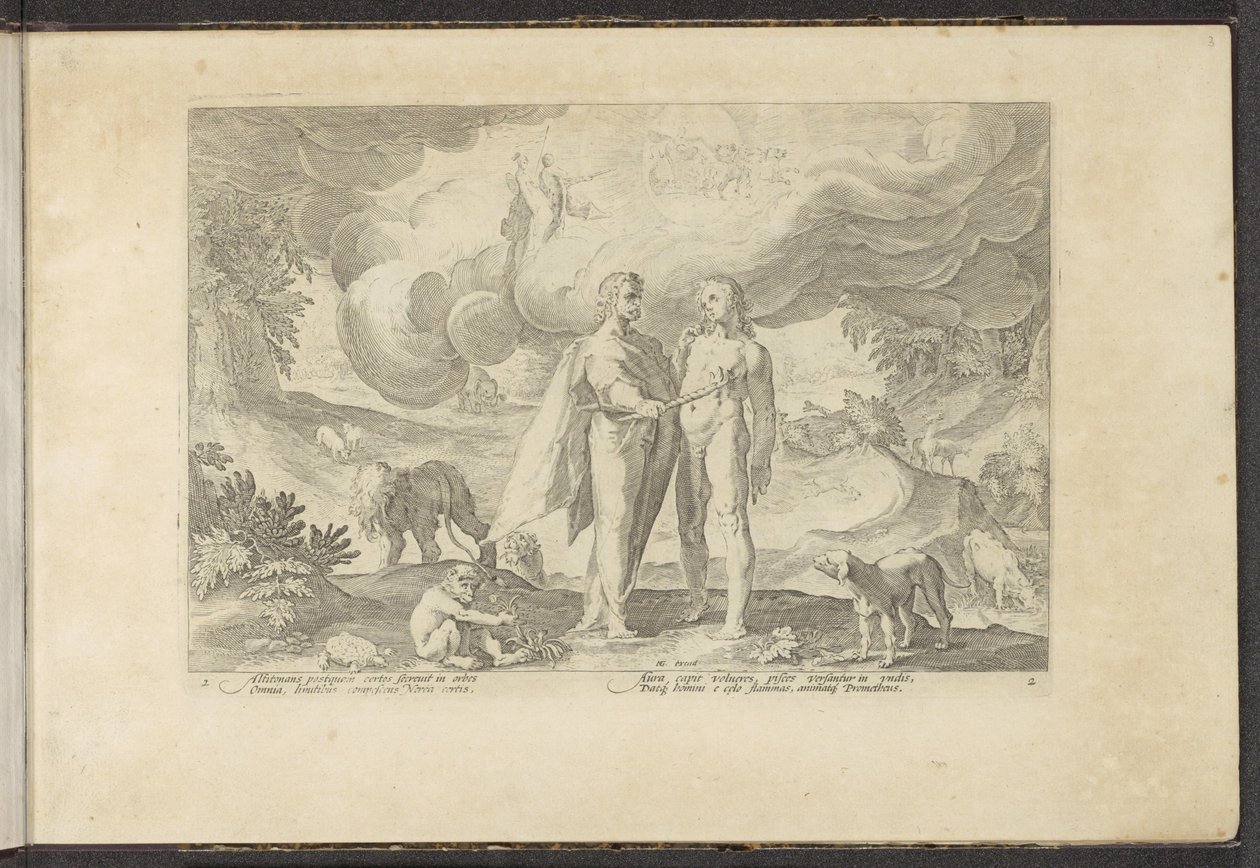Prometheus adama ateş verir Ovid