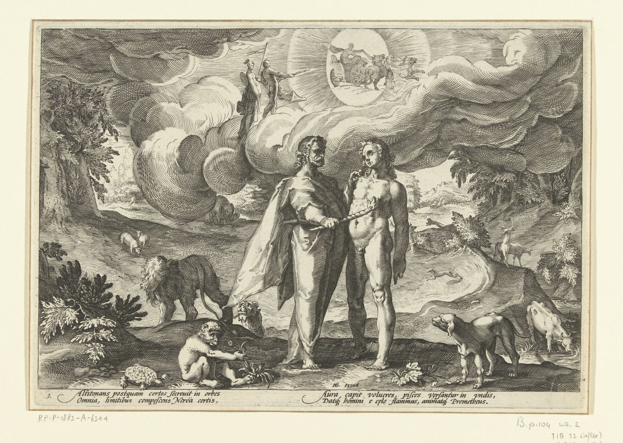 Prometheus adama ateş verir Ovid