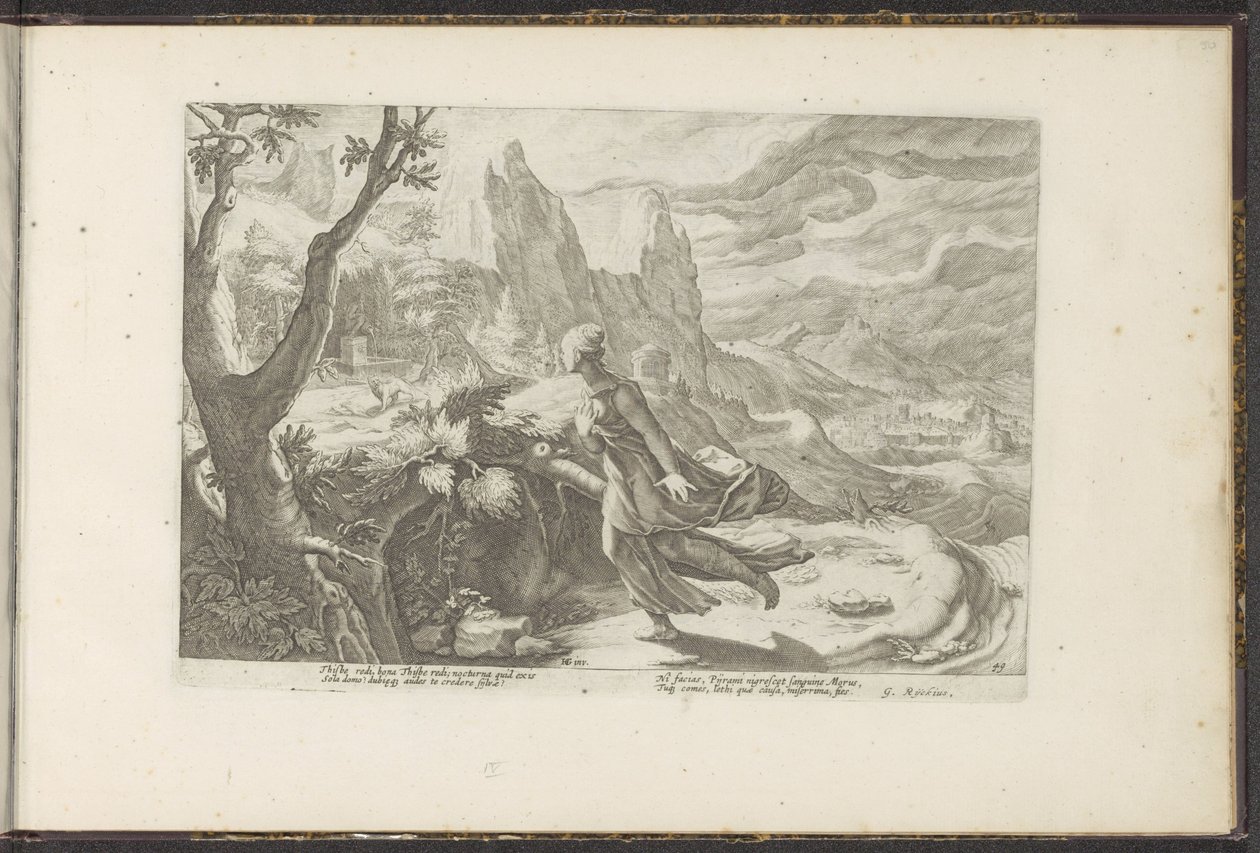 Thisbe bir aslandan kaçar Ovid
