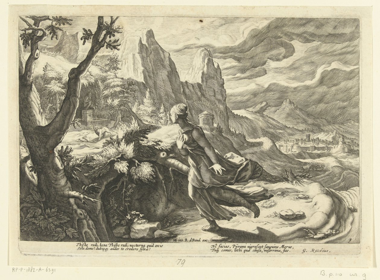 Thisbe bir aslandan kaçar Ovid