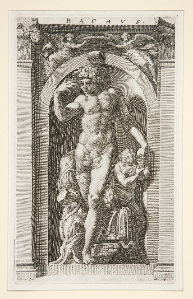 Bacchus, Sekiz Antik Tanrı serisinde 7. by Hendrick Goltzius