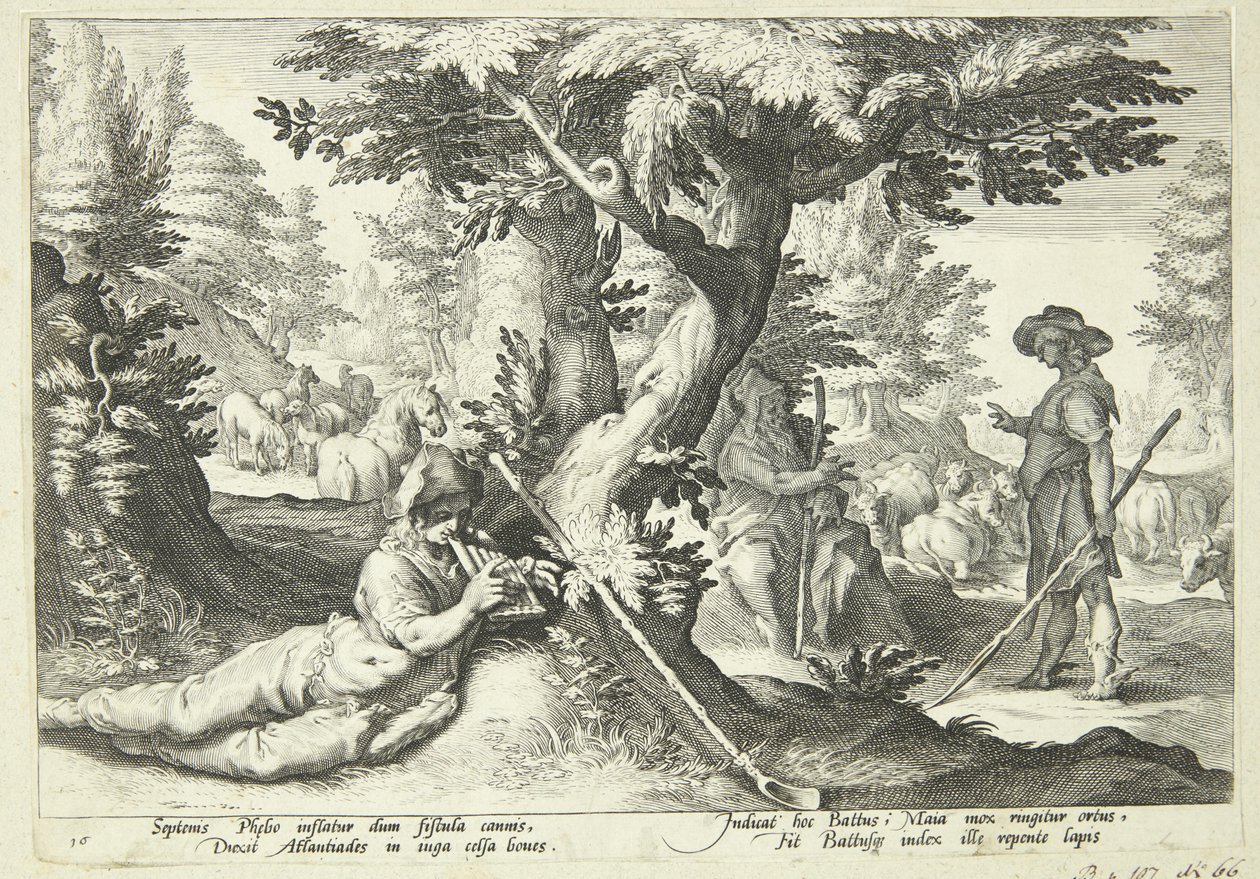 Battus taşa dönüşüyor by Hendrick Goltzius