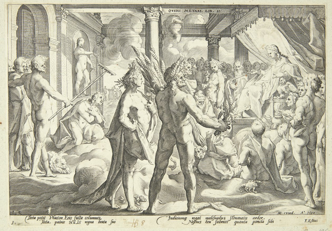 Faeton güneş arabası istiyor by Hendrick Goltzius