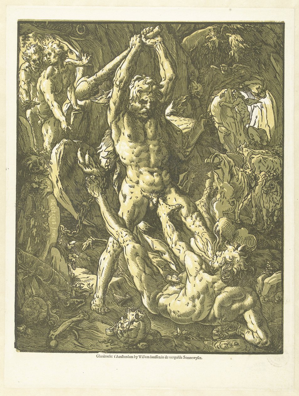 Herkül ve Cacus by Hendrick Goltzius