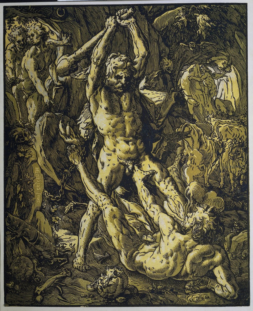 Herkül ve Cacus by Hendrick Goltzius