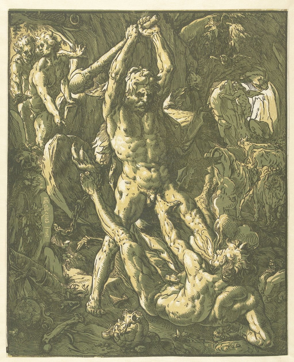 Herkül ve Cacus by Hendrick Goltzius