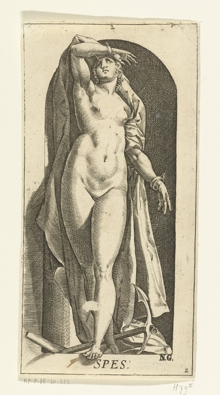 Yığın Spes (nesne üzerindeki başlık) Yedi Erdem (dizi adı) by Hendrick Goltzius