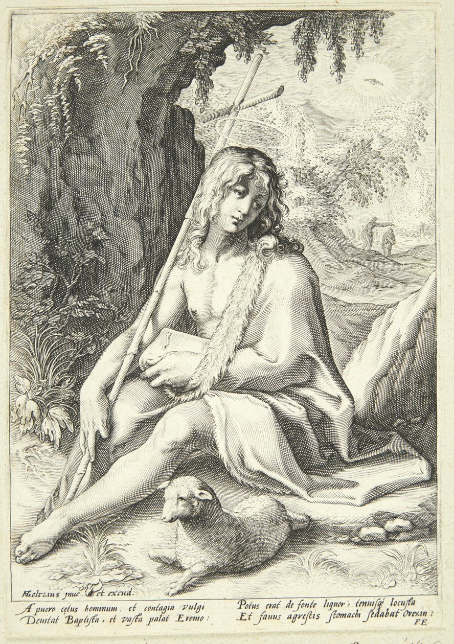 Vaftizci Yahya çölde by Hendrick Goltzius