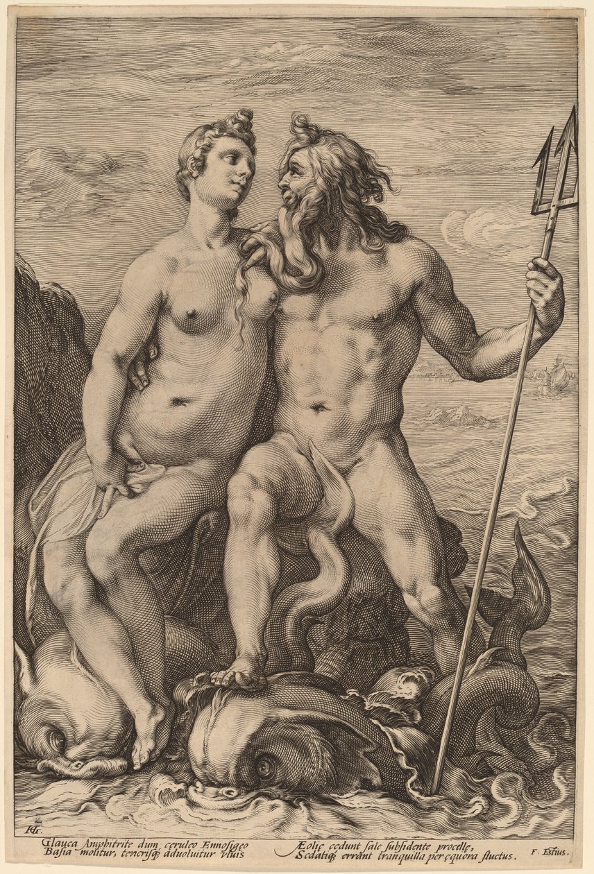 Neptün ve Amfitrit by Hendrick Goltzius
