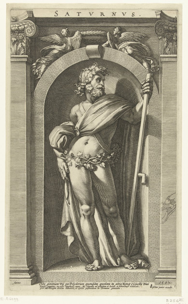 Satürn Satürn (nesne üzerindeki başlık) Sekiz Klasik Tanrı (dizi adı) by Hendrick Goltzius