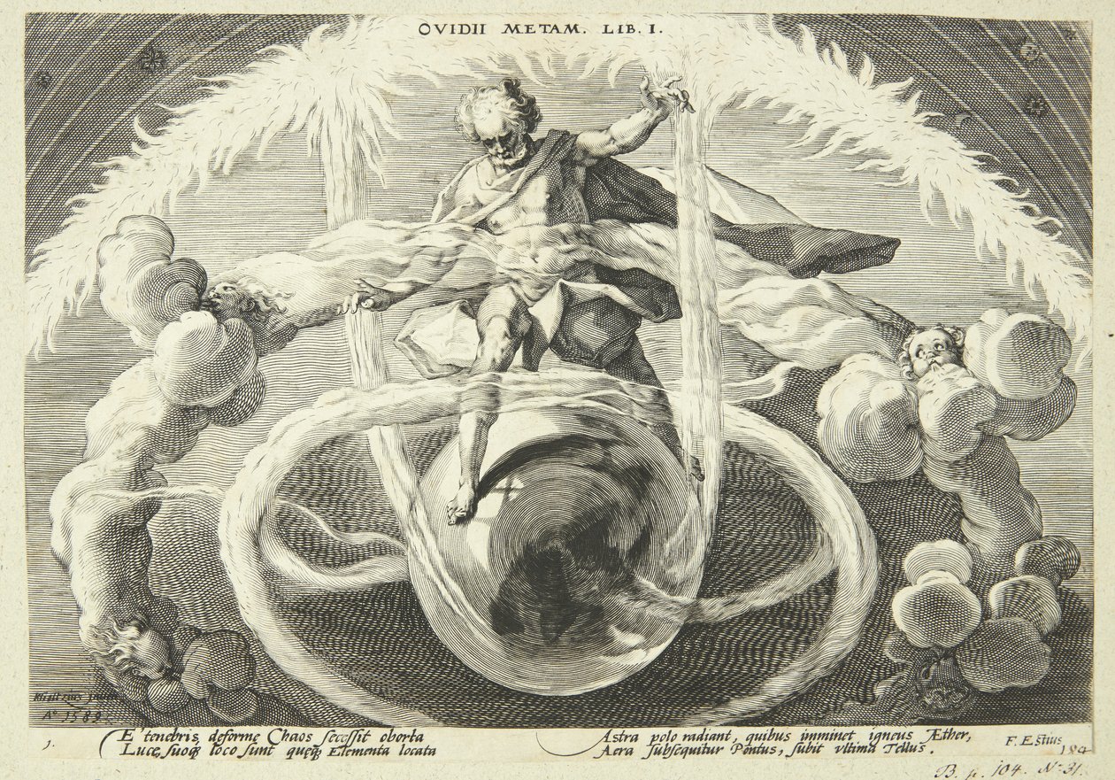 Dört elementin yaratılması by Hendrick Goltzius