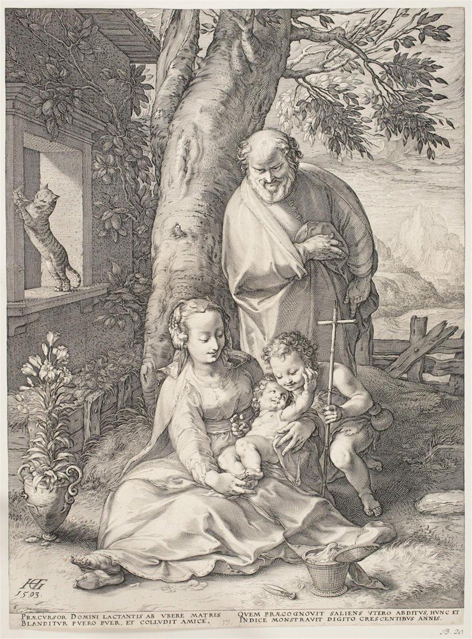 Genç Vaftizci Yahya ile Kutsal Aile by Hendrick Goltzius