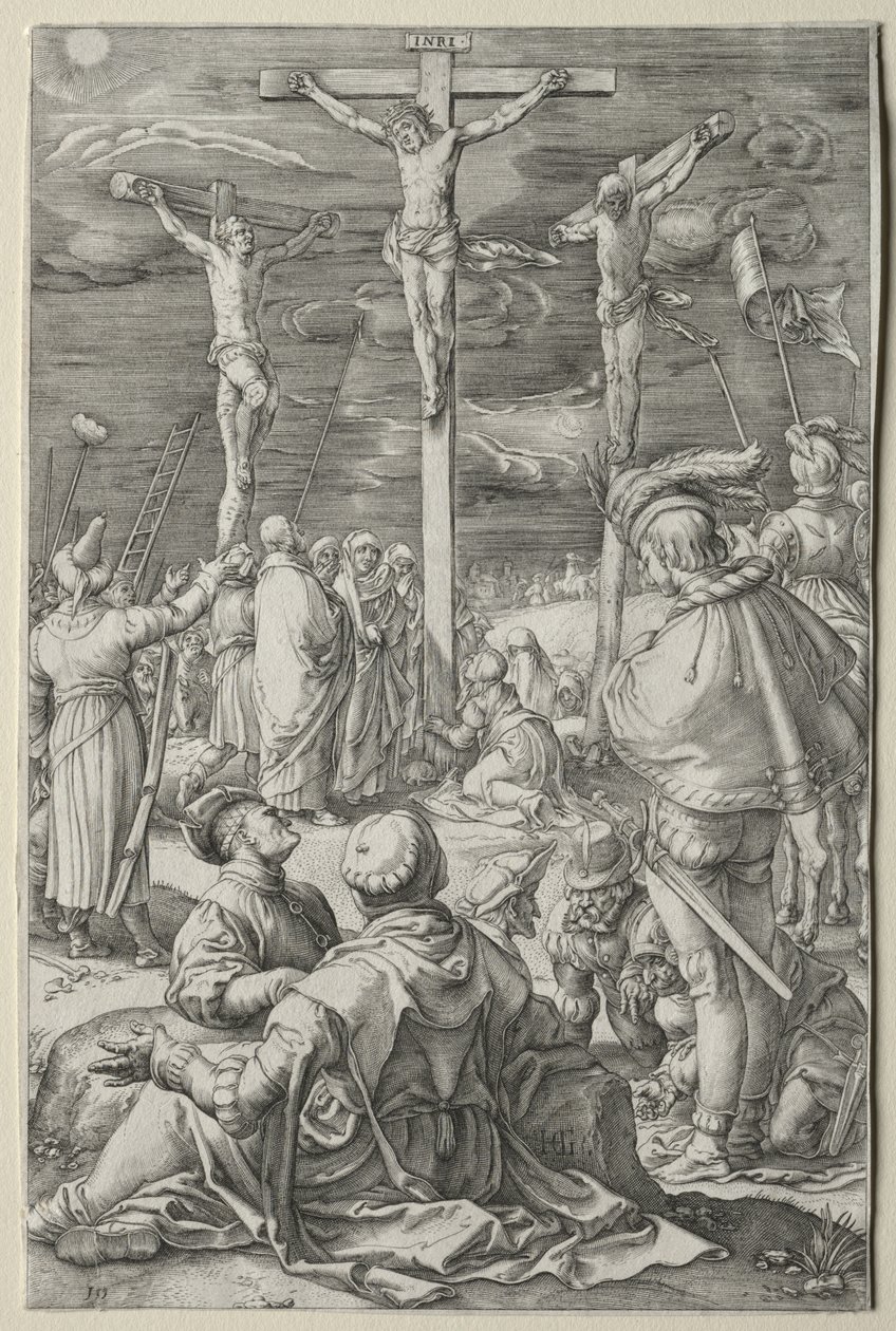 Tutku: İki Hırsız Arasındaki Haçlı İsa by Hendrick Goltzius