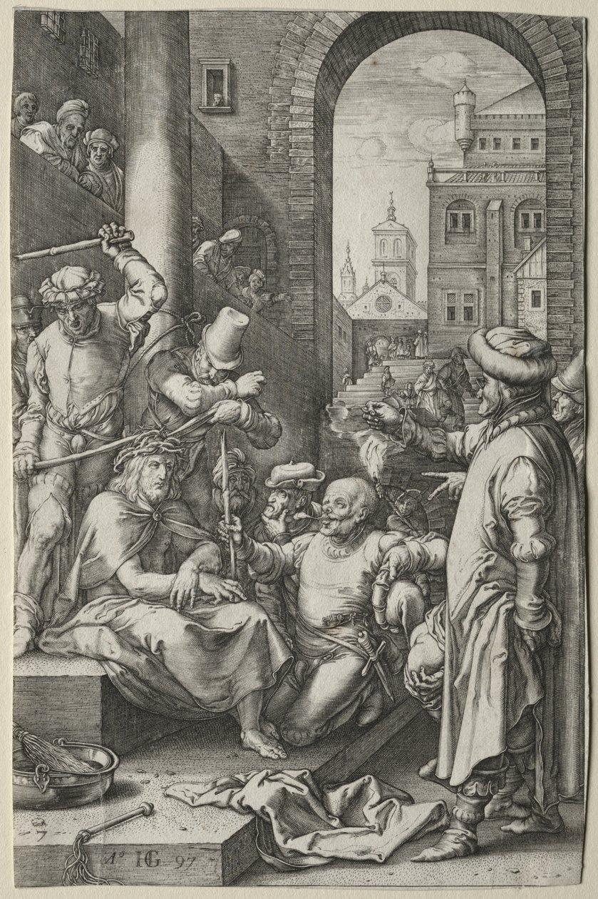 Tutku: Dikenli Taç by Hendrick Goltzius