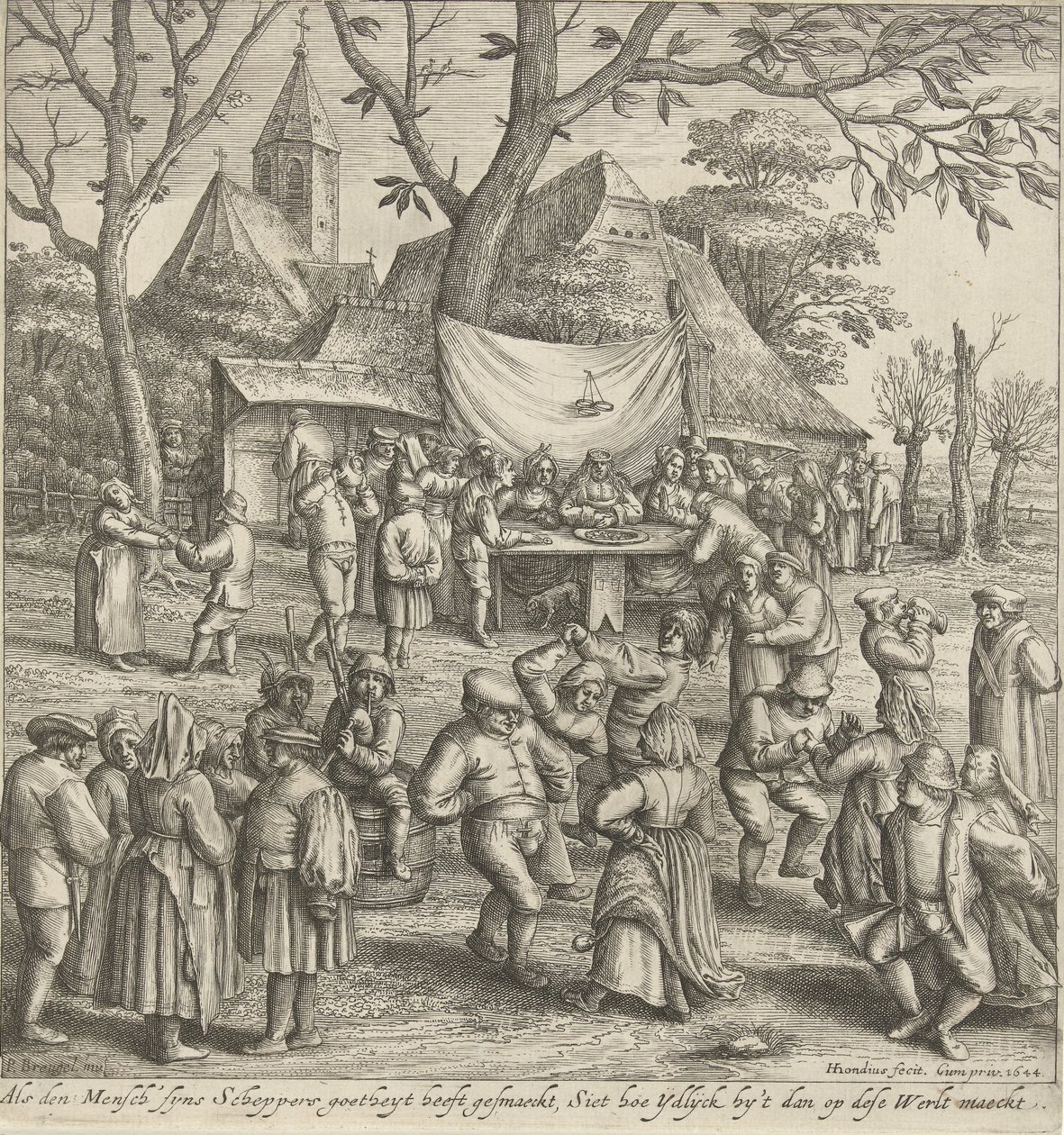 Çiftçi düğünü by Hendrick Hondius (I)