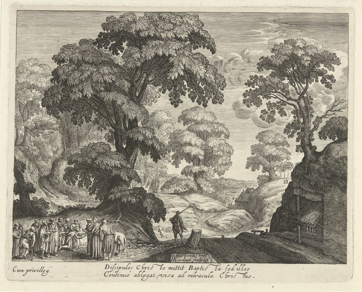 Körlerin şifası ile manzara by Hendrick Hondius (I)