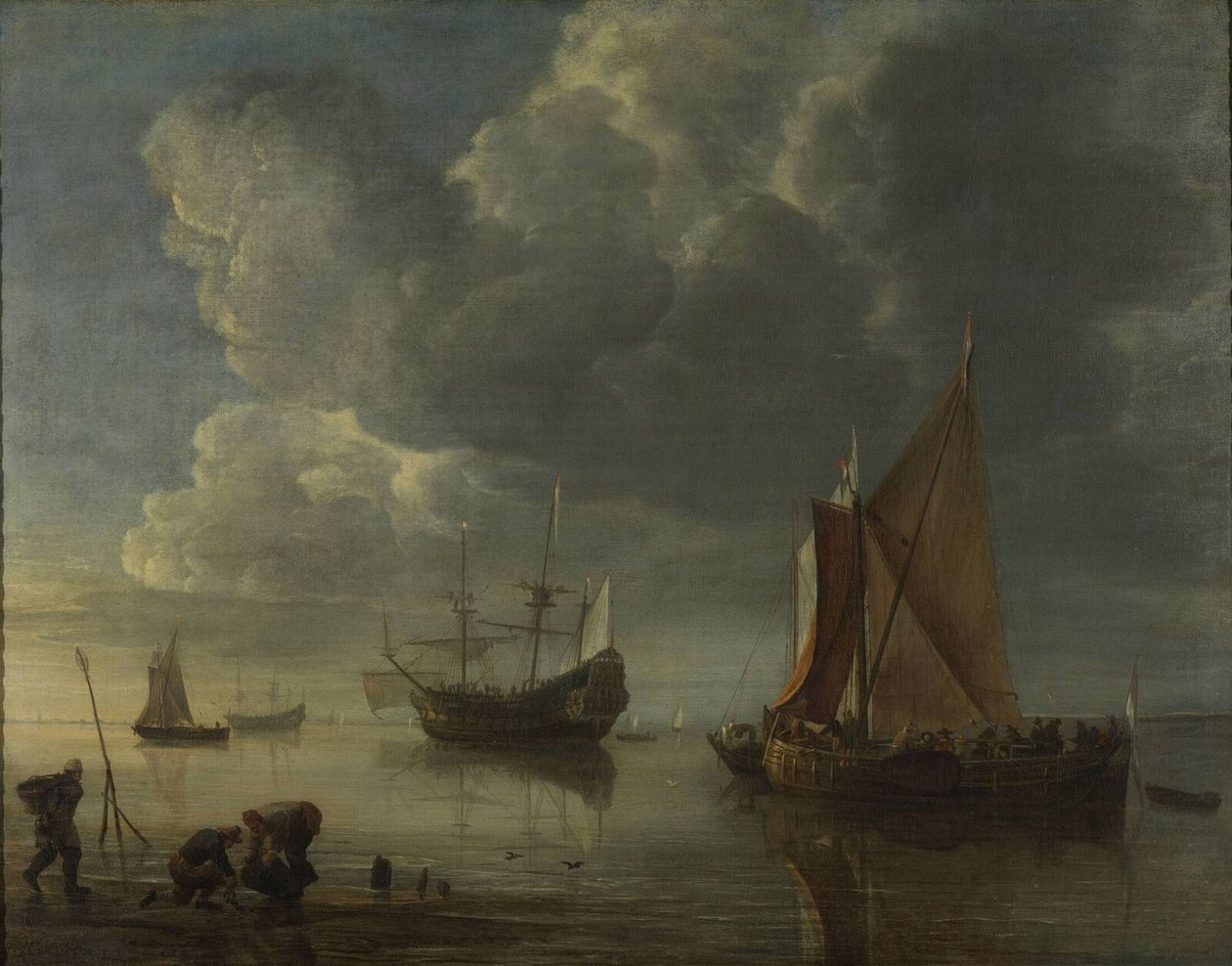 Sakin bir deniz, 1655-1657 by Hendrick Jacobsz. Dubbels