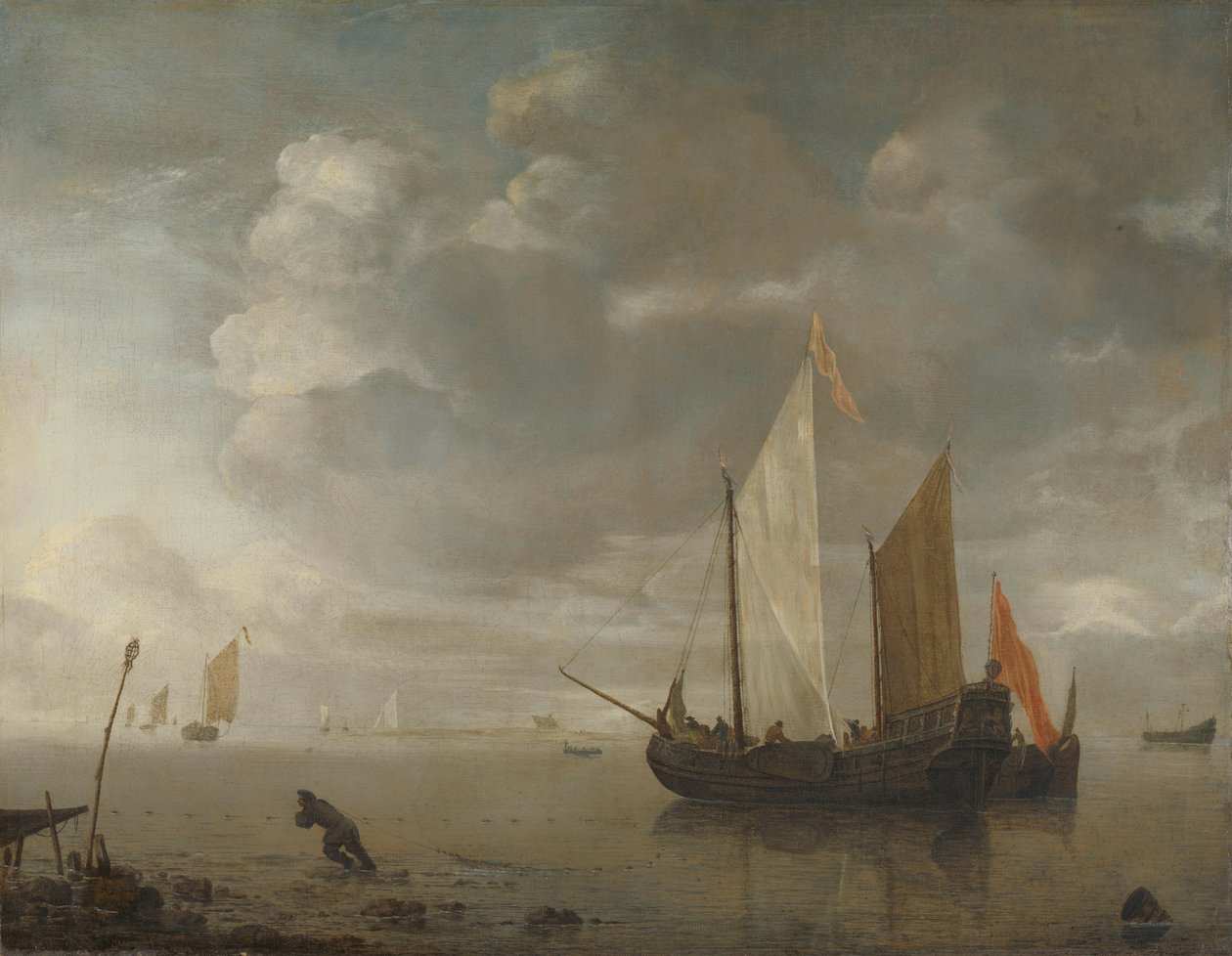 Durgun deniz by Hendrick Jacobsz. Dubbels