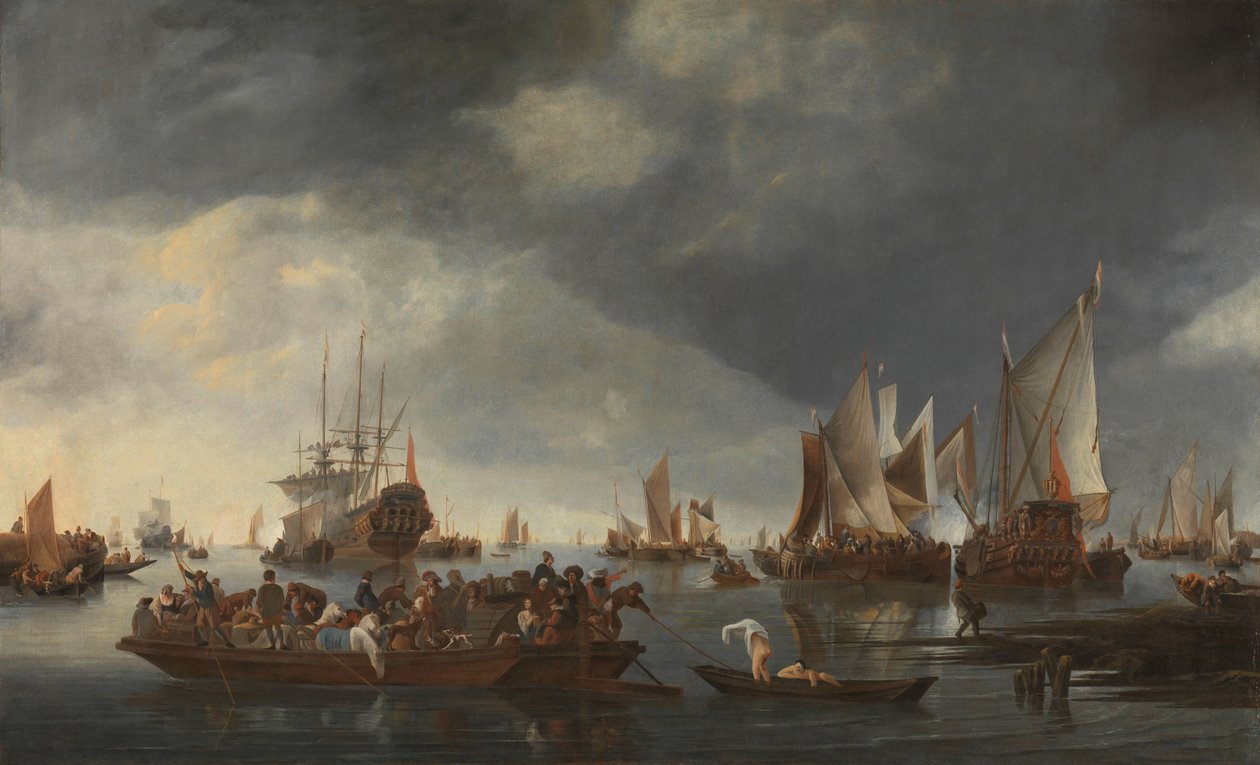 Yelkenli ve Feribotlu Liman by Hendrick Jacobsz. Dubbels