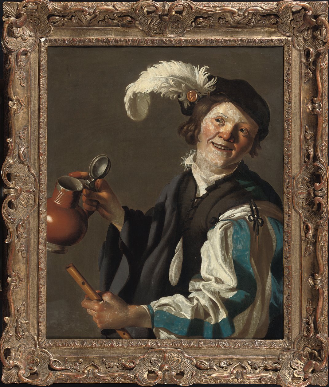Bir flüt ve sürahi tutan bir çocuk by Hendrick Jansz Terbrugghen