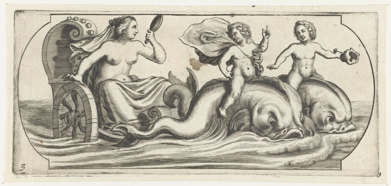 Bir araba üzerinde Amphitrite Nouveau Livre des Dieux et Deeßes De la Marine Bouckje Deniz Tanrıları ve Tanrıçaları (dizi başlığı) by Hendrick de Keyser (I)