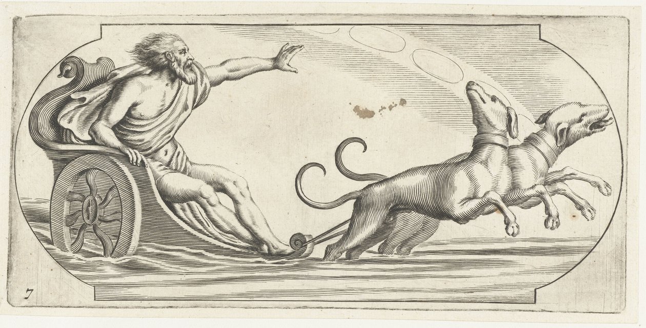 Bir arabada bir deniz tanrısı Nouveau Livre des Dieux et Deeßes De la Marine Bouckje Deniz Tanrıları ve Tanrıçaları (dizi başlığı) by Hendrick de Keyser (I)