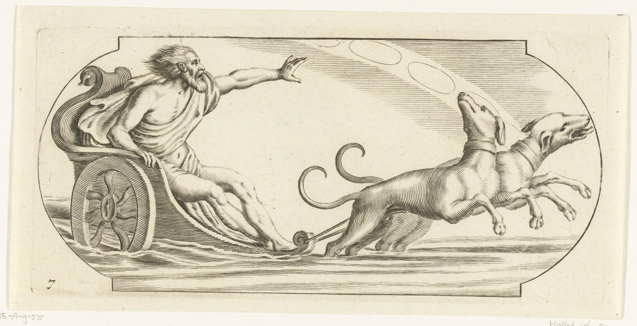 Bir araba üzerinde Mart Nouveau Livre des Dieux et Deeßes De la Marine Bouckje Deniz Tanrıları ve Tanrıçaları (dizi başlığı) by Hendrick de Keyser (I)