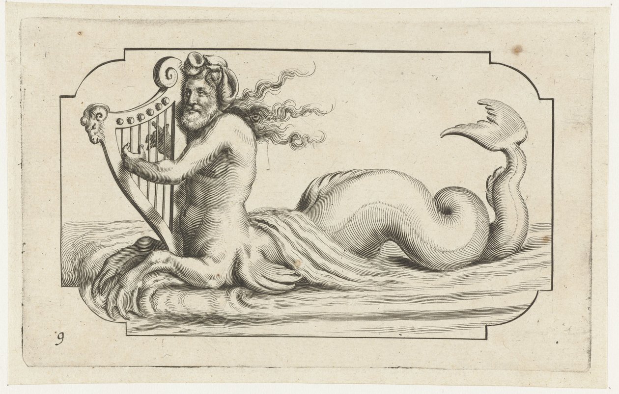 arp çalan triton Nouveau Livre des Dieux et Deeßes De la Marine Bouckje Deniz Tanrıları ve Tanrıçaları (dizi başlığı) by Hendrick de Keyser (I)