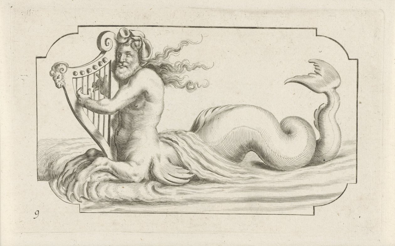 arp çalan triton Nouveau Livre des Dieux et Deeßes De la Marine Bouckje Deniz Tanrıları ve Tanrıçaları (dizi başlığı) by Hendrick de Keyser (I)