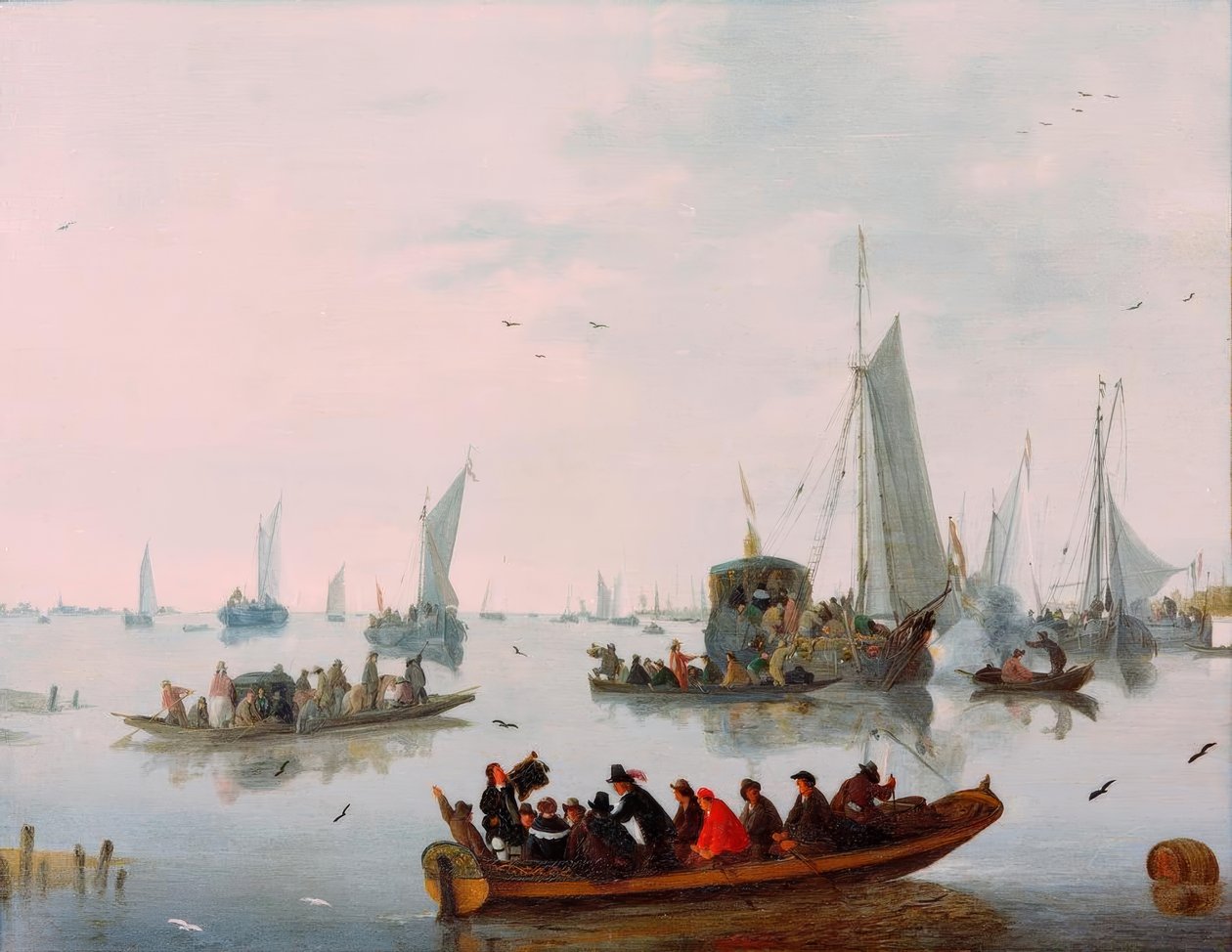 Devlet yatının şenlikli resepsiyonu by Hendrick de Meyer