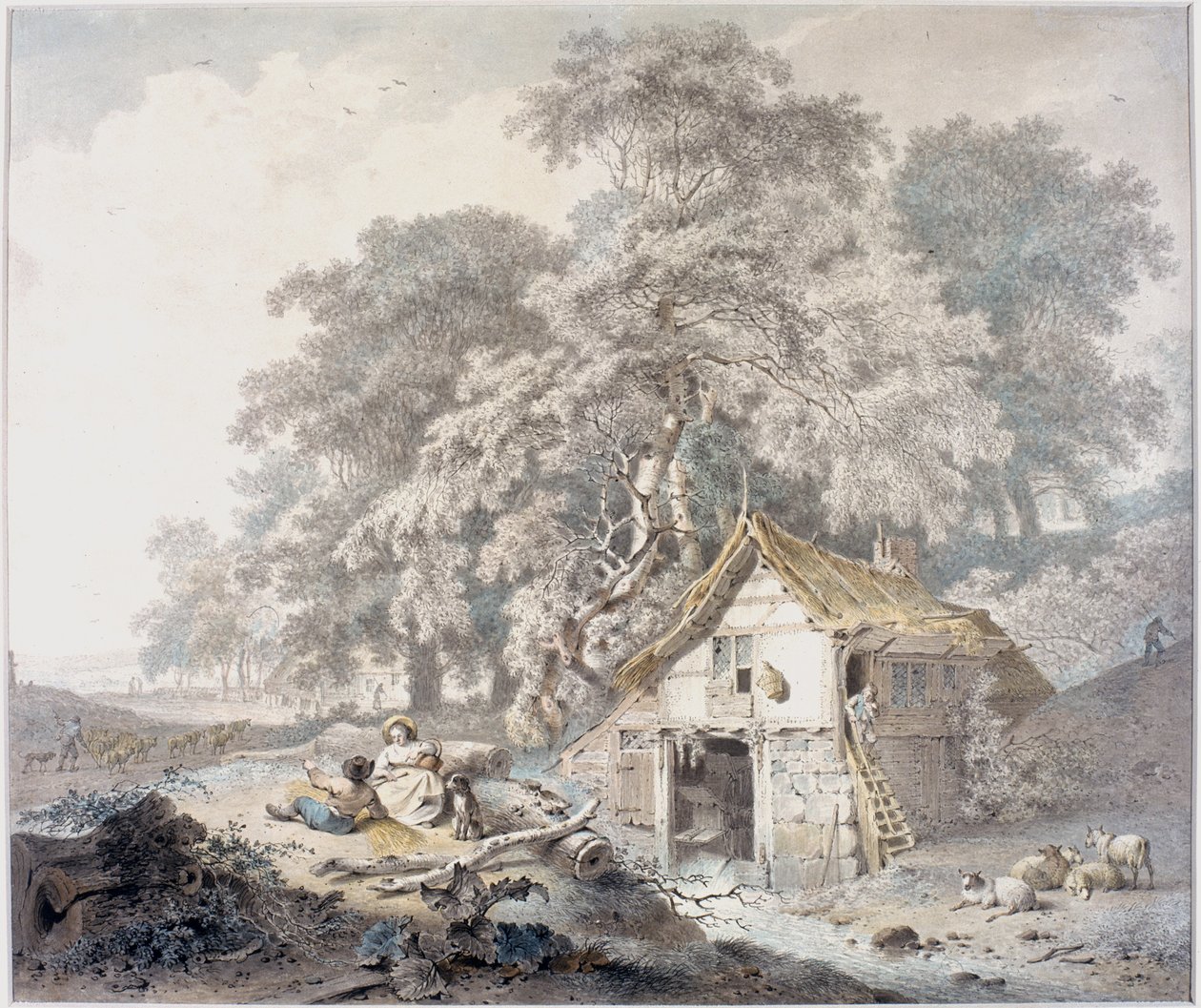 Eski Değirmen (kağıt üzerine mürekkep ve kurşun kalem ve sulu boya) by Hendrick de Meyer