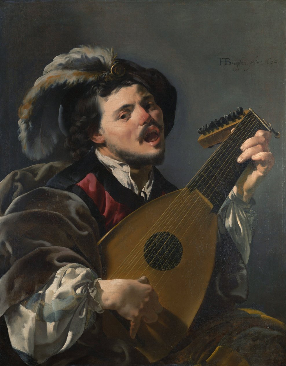 Hollandaca: Zingende lute spelen man Ud Çalan Adam by Hendrick ter Brugghen
