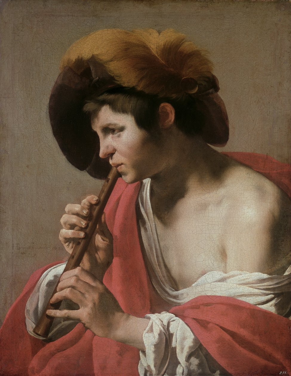 Bir Kaydedici Çalan Düzenbaz, 1621 by Hendrick ter Brugghen
