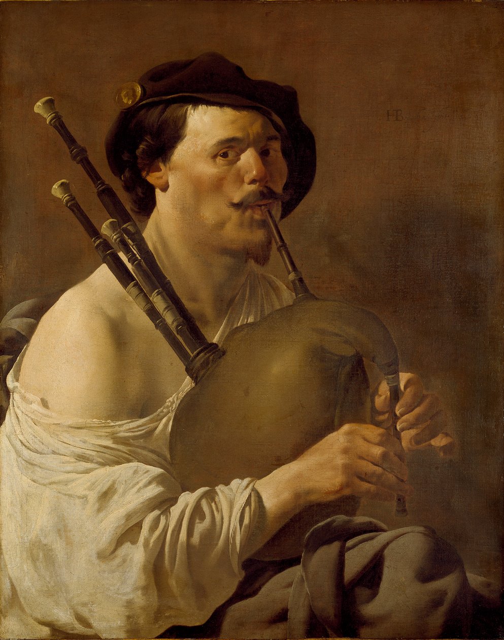 Gayda Çalan Bir Adamın Portresi, 1624 by Hendrick ter Brugghen