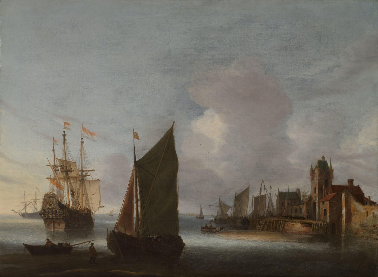 Arka planda Zuidhavenpoort ile Zierikzee yakınlarındaki gemiler by Hendrick van Anthonissen