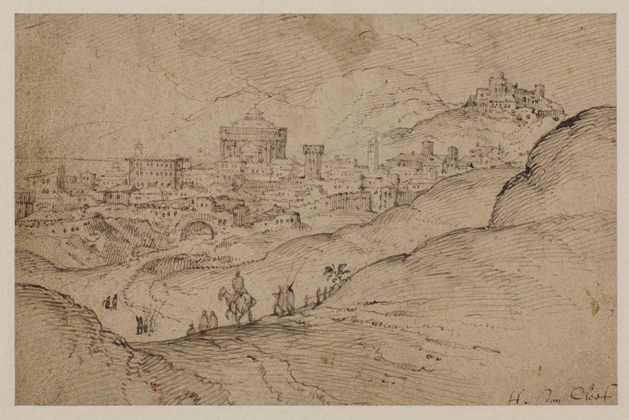 Bir kasaba manzaralı manzara, 16. yüzyıl by Hendrick van Cleve