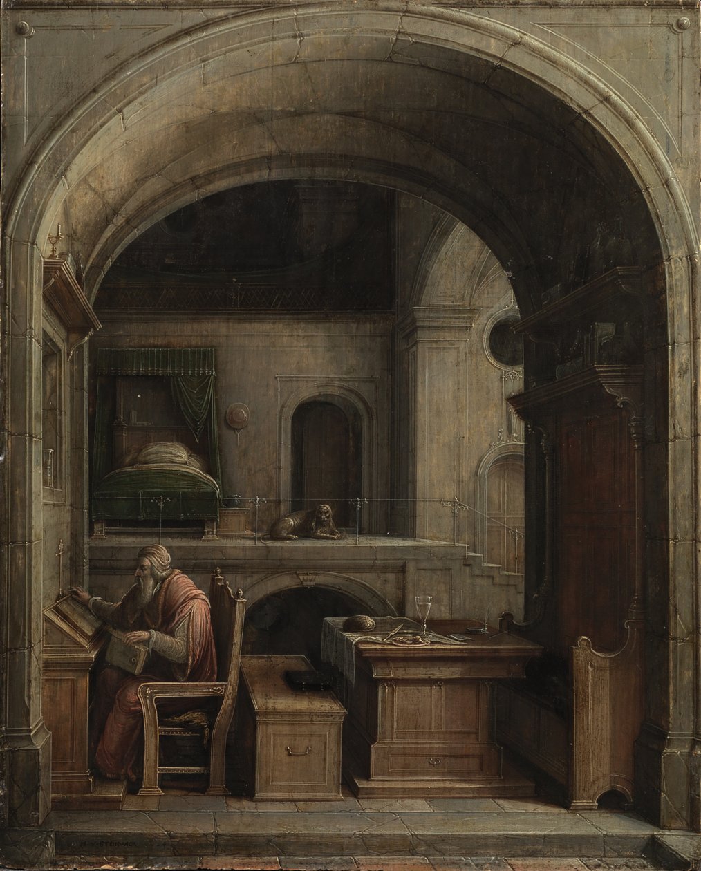 Aziz Jerome Çalışmasında, 1624 by Hendrick van Steenwijck