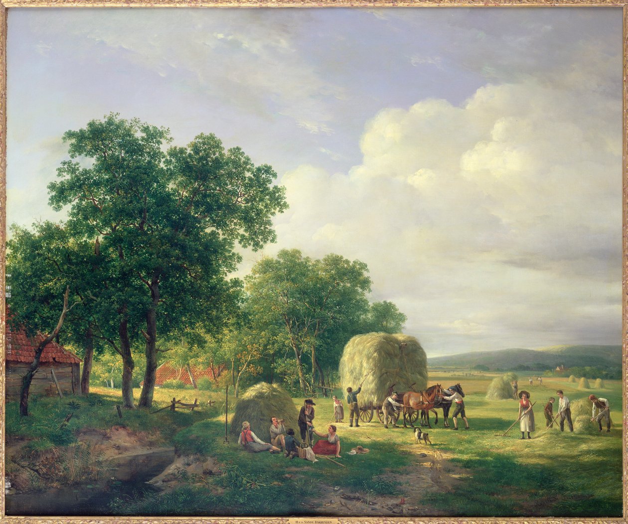 Samancılarla Ormanlık Bir Peyzaj by Hendrick van de Sande Bakhuyzen